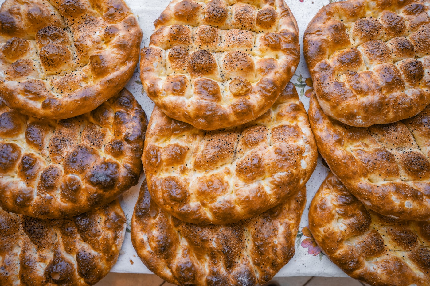 Freshly baked Turkish flatbread
